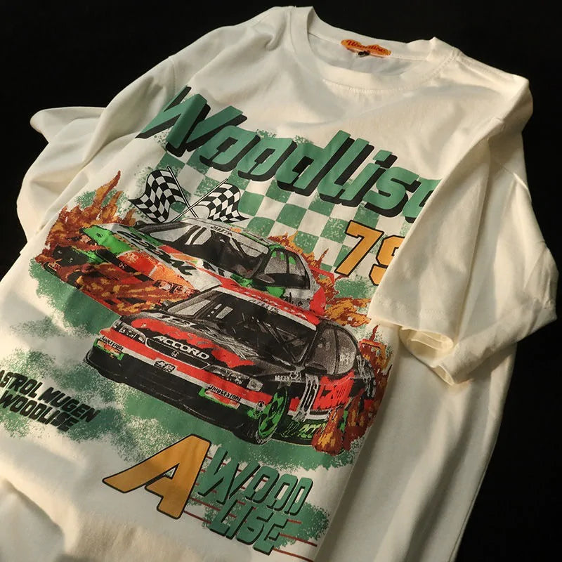 Vintage Car Racing Graphic T Shirts